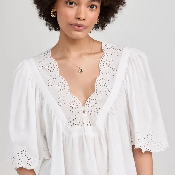Free People Costa Eyelet Top - Picture 1 of 3